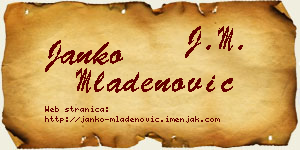 Janko Mladenović vizit kartica